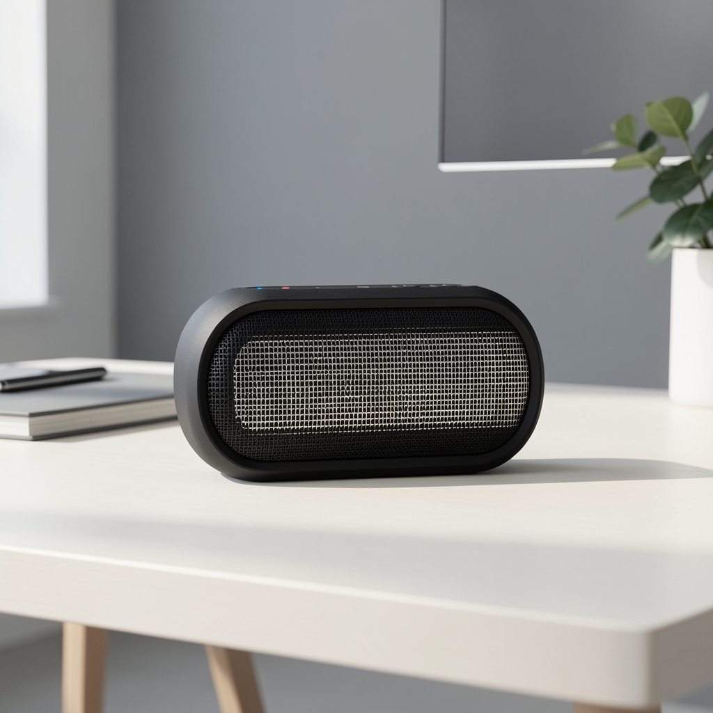 JBL Charge 5 portabilni Bluetooth zvučnik u crnoj boji sa tekstilnom površinom i metalnom rešetkom, prikazan na sivoj pozadini